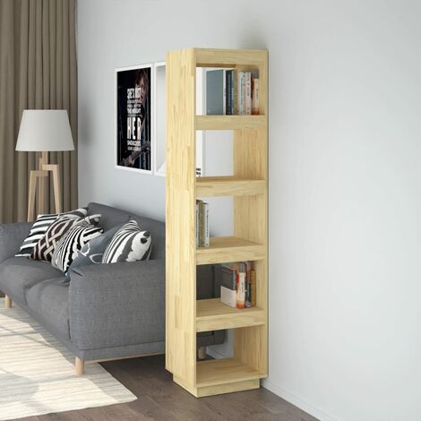 Libreria Grigia 80x35x126 cm in Legno Massello di Pino