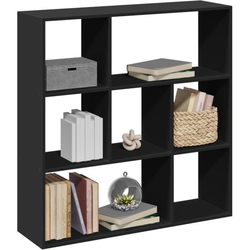 Libreria Divisorio Nera 102x29x103,5 cm in Truciolato