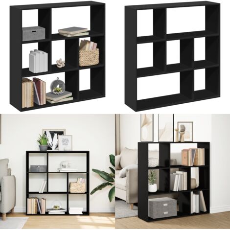 Libreria Divisorio Nera 102x29x103,5 cm in Truciolato - Truciolato - Organizzazione spazio