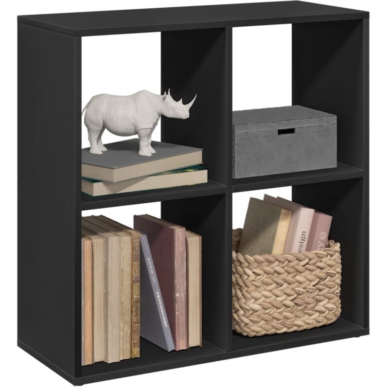 Libreria Divisorio Nera 69,5x29x69,5 cm in Truciolato