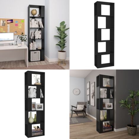Libreria/Divisorio Nero 45x24x159 cm in Legno Multistrato - Libreria nero - Divisorio per corridoio