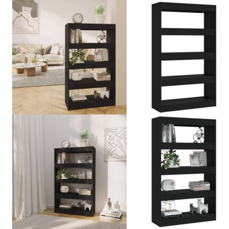 Libreria/Divisorio Nero 80x30x135 cm in Truciolato - Libreria nera - Divisorio in legno