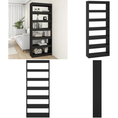 Libreria/Divisorio Nero 80x30x198 cm in Truciolato - Divisorio - Armadio per libri