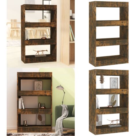 Libreria/Divisorio Rovere Fumo 60x30x103 cm in Truciolato - Libreria per libri - Divisorio in legno