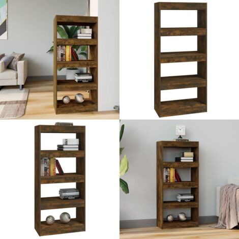 Libreria/Divisorio Rovere Fumo 60x30x135 cm Legno Multistrato - Scaffale per libri - Divisorio in legno