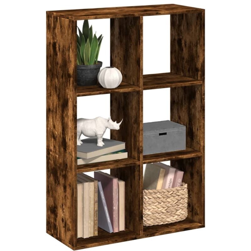 Libreria Divisorio Rovere Fumo 69,5x29x103,5cm in Truciolato