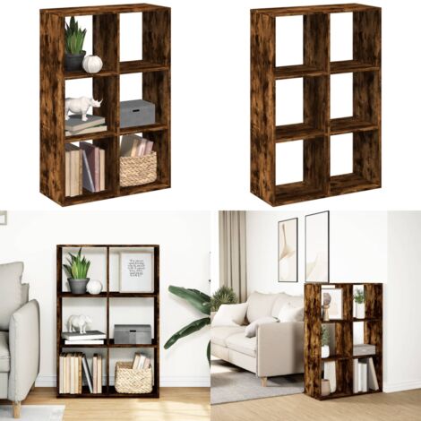 Libreria Divisorio Rovere Fumo 69,5x29x103,5cm in Truciolato - Scaffale portaoggetti - Truciolato