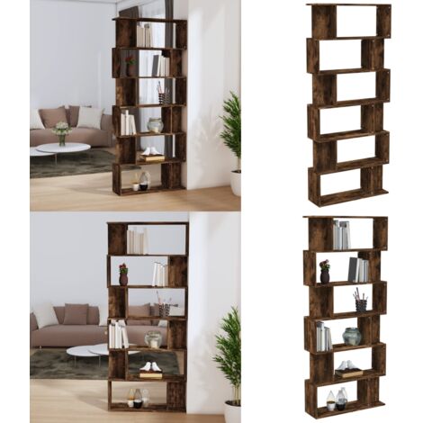 Libreria/Divisorio Rovere Fumo 80x24x192cm in Legno Ingegnerizzato - Libreria con scomparti - Divisorio in legno