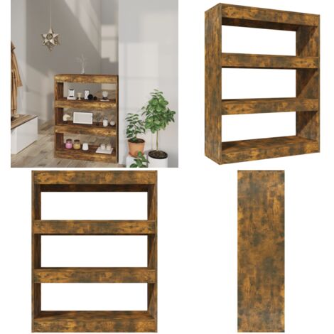 Libreria/Divisorio Rovere Fumo 80x30x103 cm Legno Multistrato - Scaffale per libri - Divisorio