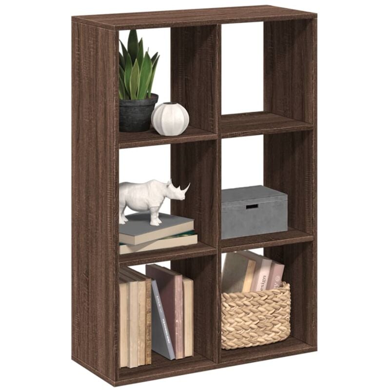 Libreria Divisorio Rovere Marrone 69,5x29x103,5cm in Truciolato