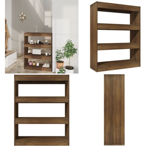 Libreria/Divisorio Rovere Marrone 80x30x103cm Legno Multistrato - Scaffale per libri - Divisorio