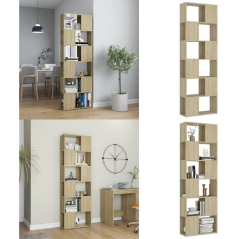 Libreria/Divisorio Rovere Sonoma 60x24x186 cm in Truciolato - Divisorio - Scaffale