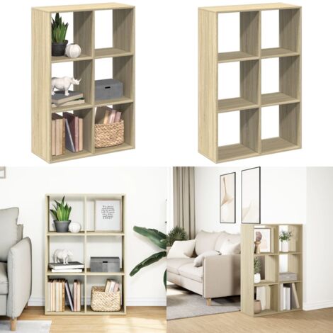 Libreria Divisorio Rovere Sonoma 69,5x29x103,5 cm in Truciolato - Scaffale portaoggetti - Truciolato