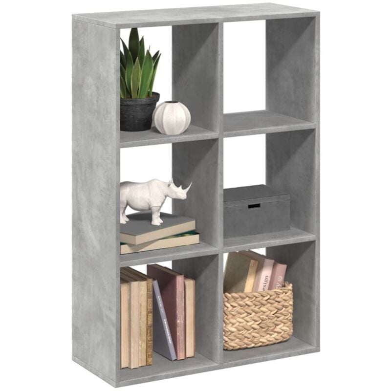 Vidaxl - Libreria Divisorio Grigio Cemento 69,5x29x103,5cm in Truciolato