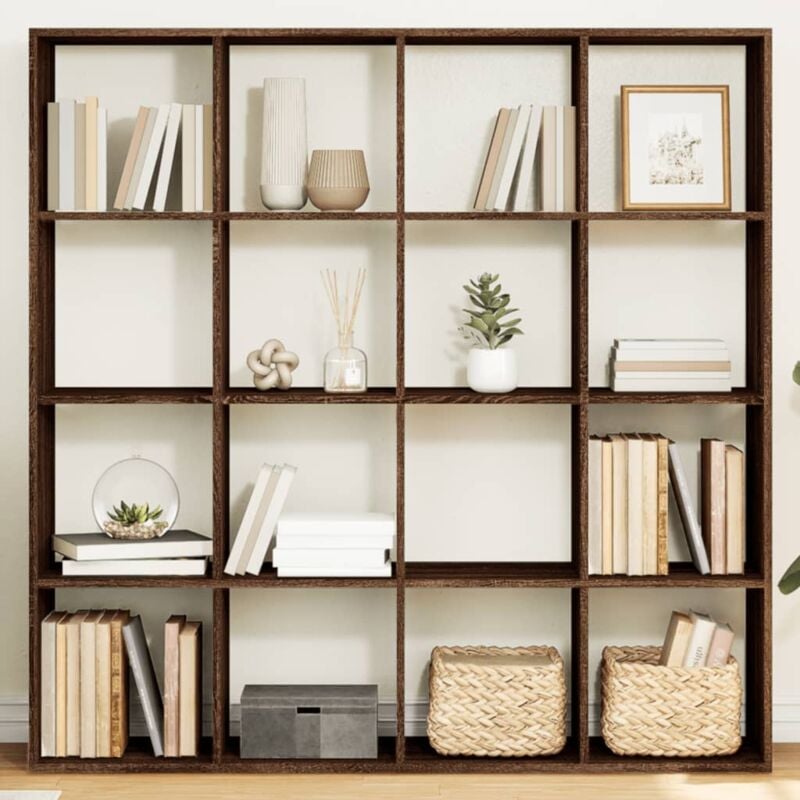 Libreria Rovere Marrone 137,5x29x137,5 cm in Legno Multistrato - Vidaxl