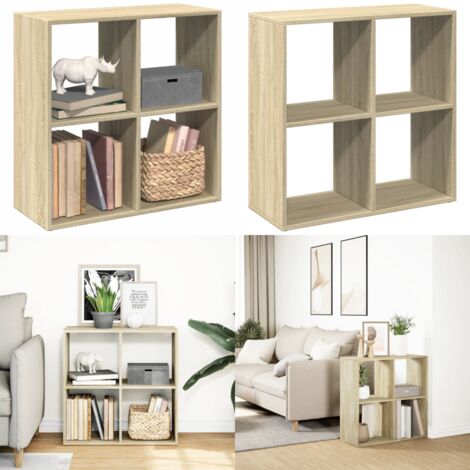 Libreria Divisorio Rovere Sonoma 69,5x29x69,5 cm in Truciolato - Scaffale portaoggetti - Truciolato