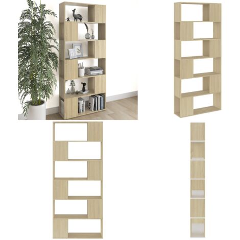 Libreria/Divisorio Rovere Sonoma 80x24x186 cm in Truciolato - Divisorio - Scaffale