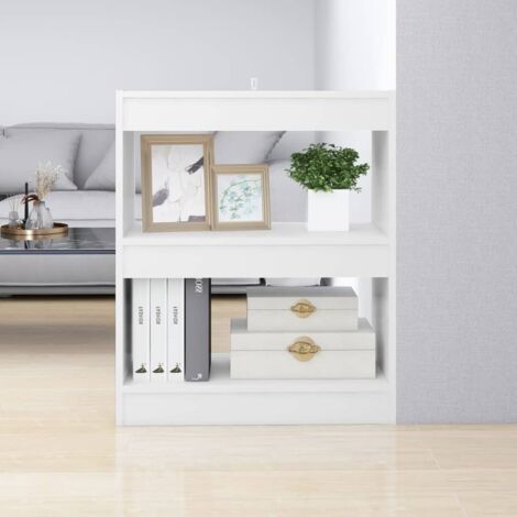 VidaXL Libreria con 2 Cassetti Bianco 60x35x180 cm Legno Massello OSLO