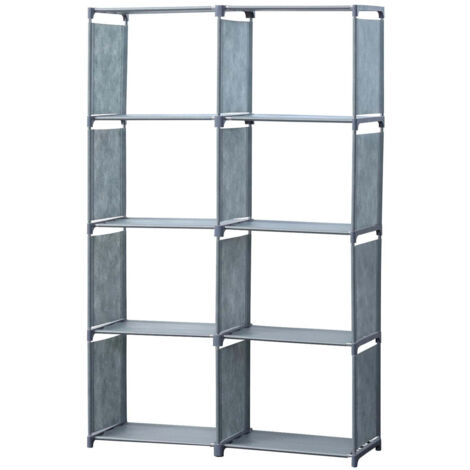 Libreria e scaffale portaoggetti multiuso Herzberg a 8 strati - 85x125 cm Grigio