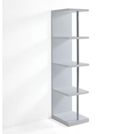 Libreria effetto legno laccata bianca cm. H.139 x L.30 x P.37,5