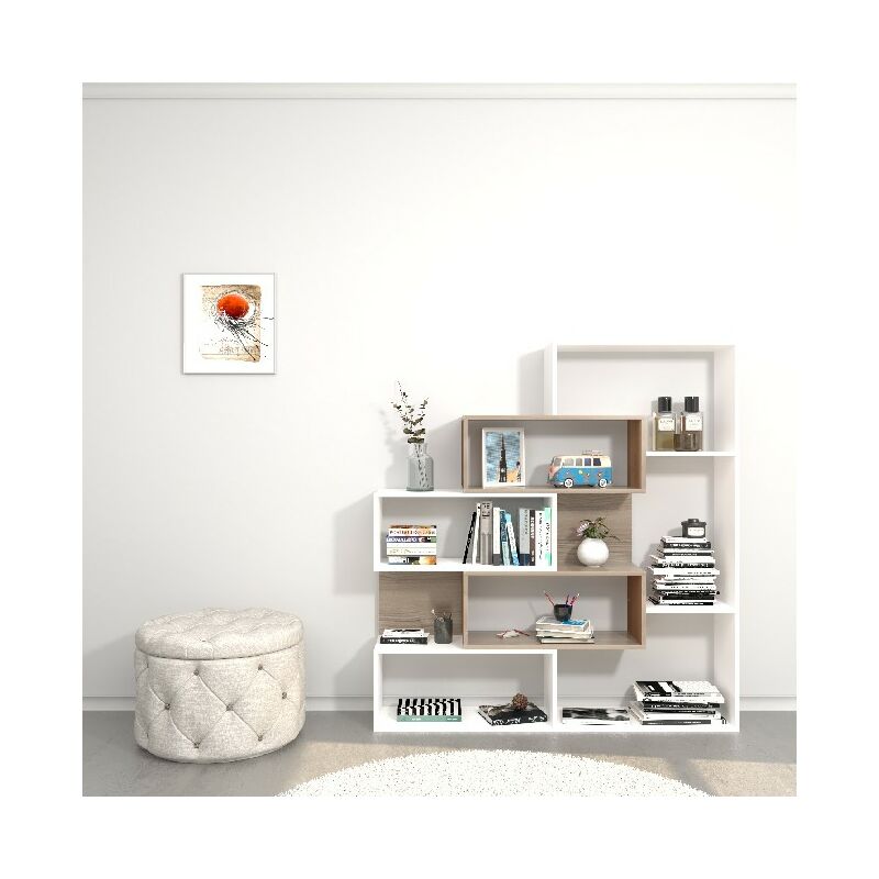 

Libreria Era - de pared, estante - con estantes - de sala, oficina, entrada - White, Sonoma en Madera, 140 x 27 x 150 cm