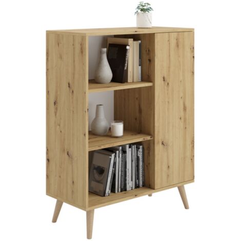 Libreria espositiva Fondi gambe in legno Rovere artigianale