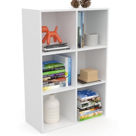Librería estanteria con 6 cubos - Blanco