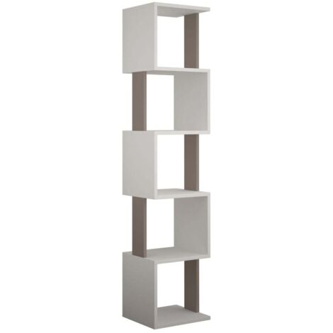 Librería estantería moderna ahorro de espacio Piri - Blanco