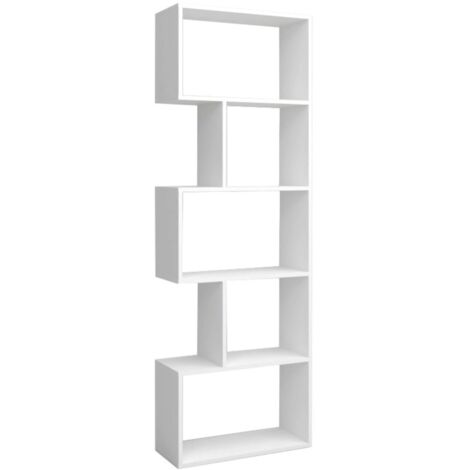 Librería Estantería Neón Blanco Mate 5 Estantes 181x60x25 cm