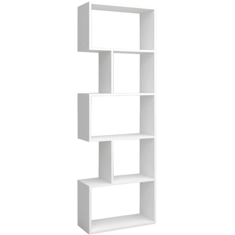 

Librería estantería Neón Color Blanco Mate 5 estantes Oficina despacho salón Estilo Moderno 181x60x25 cm