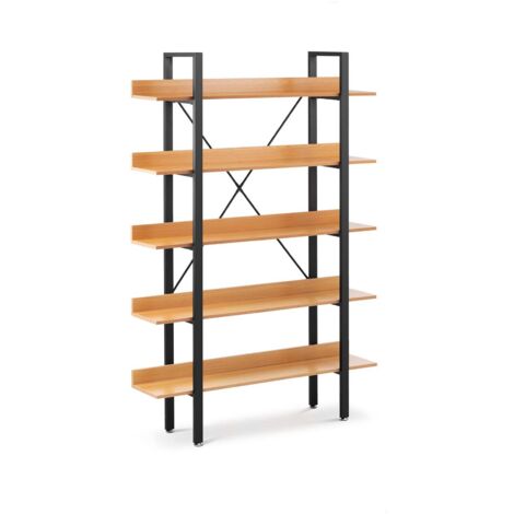 Librería Estantería para Libros 120 x 28 x 171,5 cm Metal 5 Niveles 150 kg - Negro, Gris