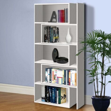 LIBRERIA ESTENSIBILE IN LAMINATO CM 71.8X22.5 H. 181 ROVERE SBIANCATO
