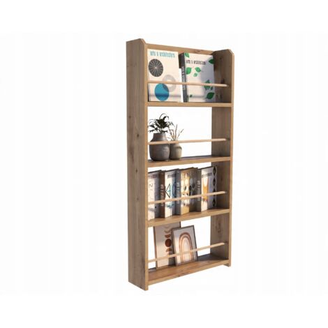 Libreria Franco Artisan in rovere con supporto per libri e giocattoli