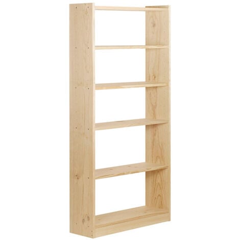 Libreria gala 6 baldas de 80cm pino macizo 184,7x80x25cm astigarraga