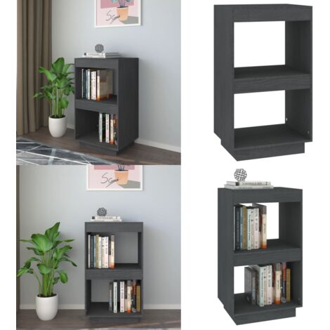 Libreria Grigia 40x35x71 cm in Legno Massello di Pino - Scaffale per libri - Libreria grigia