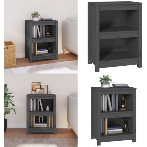 Libreria Grigia 50x35x68 cm in Legno Massello di Pino - Libreria grigia - Libreria in pino