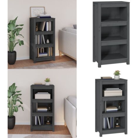 Libreria Grigia 50x35x97 cm in Legno Massello di Pino - Libreria grigia - Scaffalatura in legno