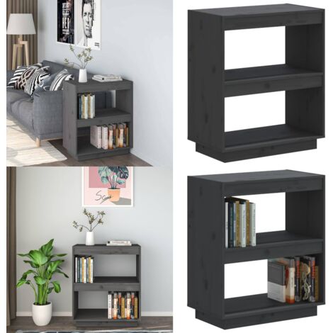Libreria Grigia 60x35x71 cm in Legno Massello di Pino - Scaffale per libri - Libreria grigia