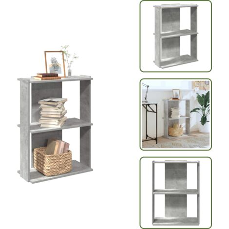 Libreria grigia cemento - vidaXL Libreria 3 Ripiani Grigio Cemento 60x30x80 cm Multistrato - Libreria multifunzionale