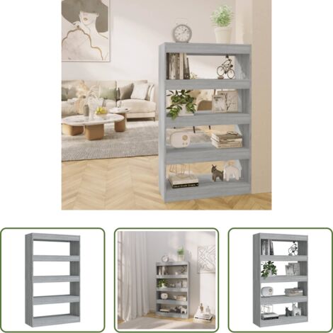 Libreria grigia -  Libreria/Divisorio Grigio Sonoma 80x30x135 cm in Truciolato