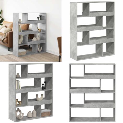 Libreria Grigio Cemento 100x33x125,5 cm in Legno Multistrato - Libreria grigio cemento - Libreria con ripiani