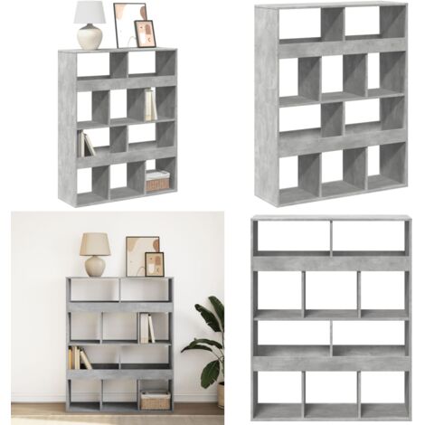 Libreria Grigio Cemento 100x33x125,5 cm in Legno Multistrato - Libreria grigio cemento - Libreria multistrato