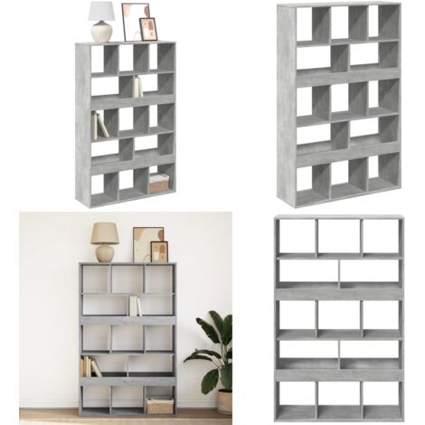 Libreria Grigio Cemento 100x33x156,5 cm in Truciolato - Libreria grigio cemento - Libreria con 13 scomparti