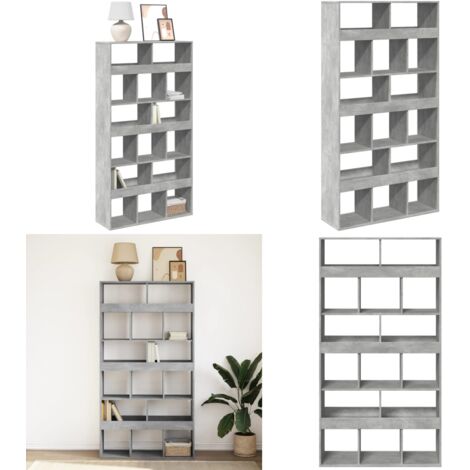 Libreria Grigio Cemento 100x33x187,5 cm in Truciolato - Libreria grigio cemento - Libreria con 15 scomparti