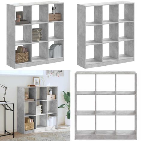 Libreria Grigio Cemento 102x32x108 cm in Legno Multistrato - Libreria grigio cemento - Libreria con scomparti