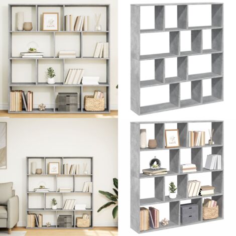 Libreria Grigio Cemento 132x29x141,5 cm in Legno Multistrato - Libreria grigio cemento - Libreria con scomparti