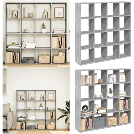 Libreria Grigio Cemento 137,5x29x137,5 cm in Legno Multistrato - Libreria grigio cemento - Libreria con scomparti