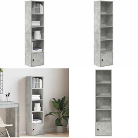 Libreria Grigio Cemento 31x24x127 cm in Legno Multistrato - Armadio per libri - Libreria grigio cemento