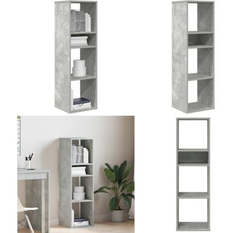 Libreria Grigio Cemento 34x31x112 cm in Legno Multistrato - Scaffalatura per libri - Libreria grigio cemento