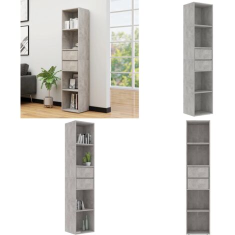 Libreria Grigio Cemento 36x30x171 cm in Legno Multistrato - Libreria grigio cemento - Libreria moderna